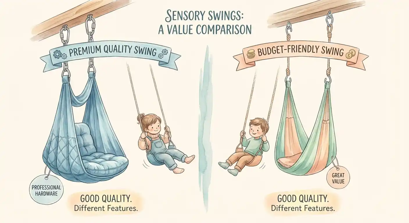 Premium vs budget sensory swing comparison for value shoppers