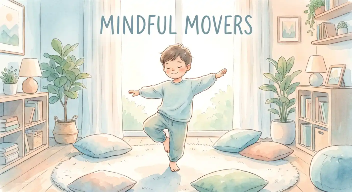 Child doing gentle stretching and movement exercises for vestibular input